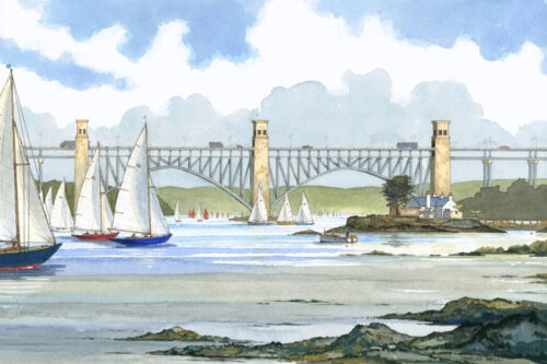 CB84 Racing at Britannia Bridge
